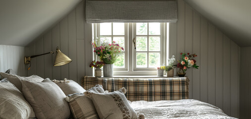 Beautiful modern romantic bedroom interior