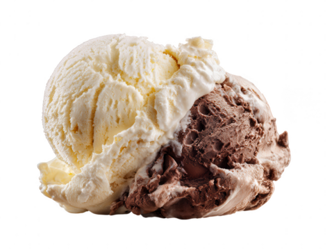 Indulge in a Double Scoop Creamy Vanilla and Rich Chocolate Ice Cream Delight