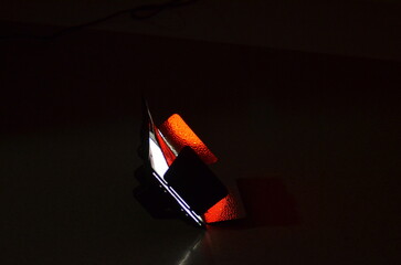 Close-up of a professional studio light for photography