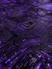 Obraz premium circuit purple technology background