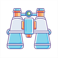 Cartoon Binoculars with Blue and Orange Details Ready for Exploration