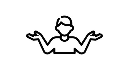 Confused Person with Expressive Open Arms Pose