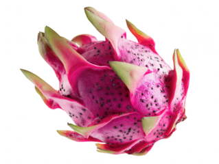 Exotic Dragon Fruit Vibrant Pink Pitaya Isolated on White Background for Healthy Eating and Tropical Vibes