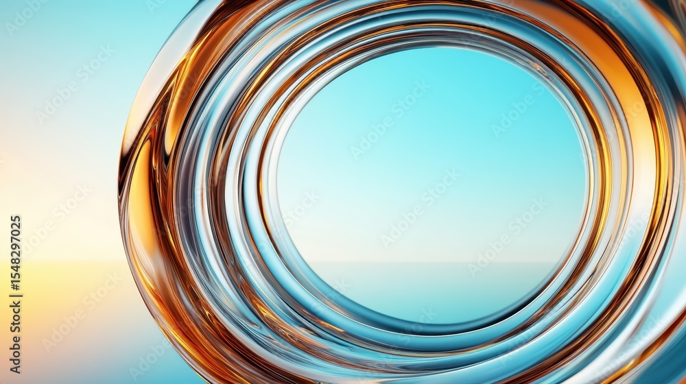 Poster this captivating abstract image features a series of circular glass structures, forming a mesmerizin