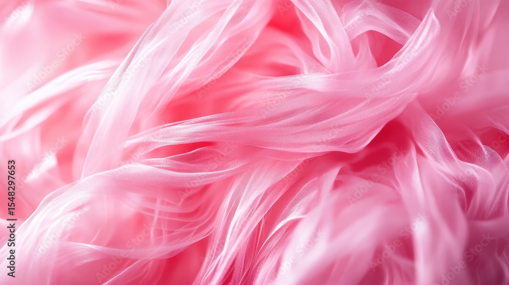 Poster an ethereal swirl of soft pink fabric creates a dynamic and dreamy abstract background, embodying el
