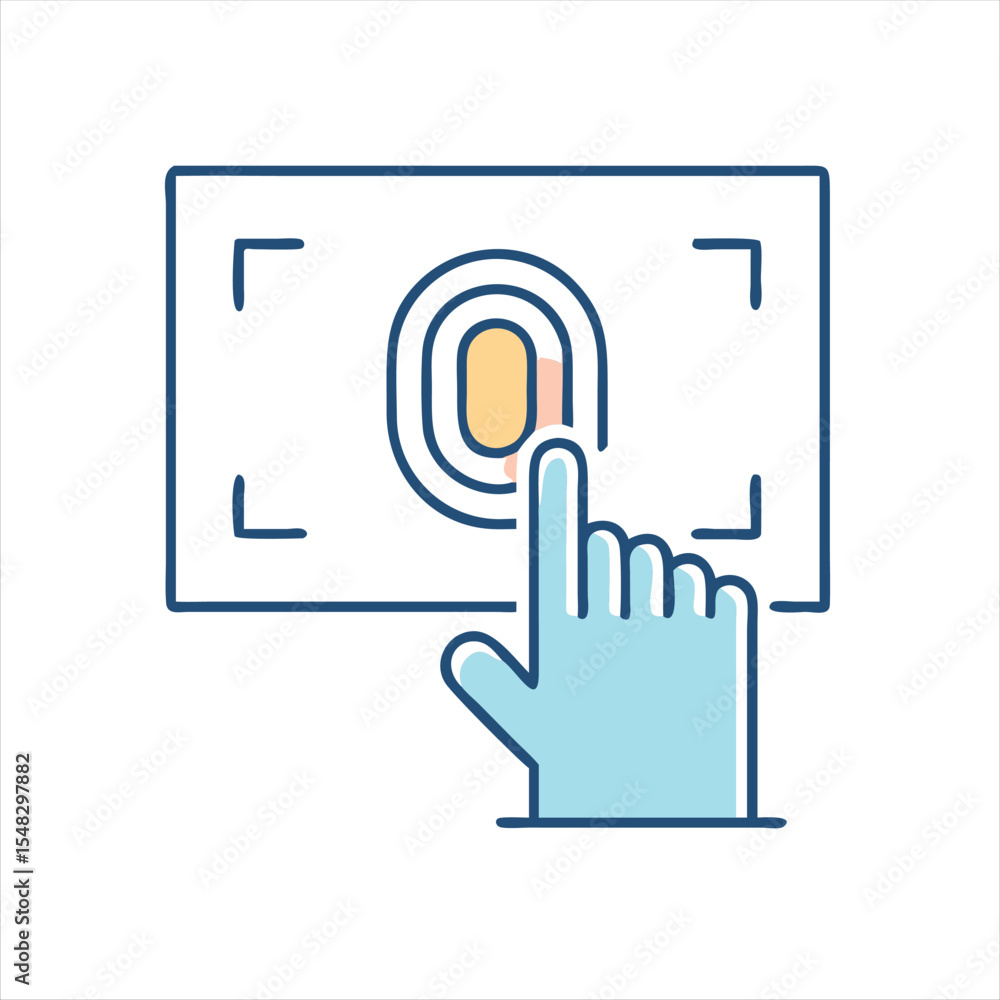 Poster biometric fingerprint scan accessing technology with a digital security system