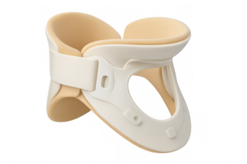 Cervical collar protecting neck and spine on transparent background