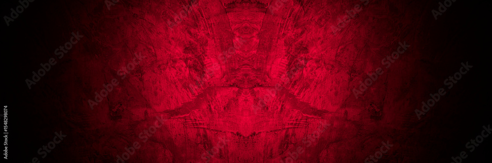 Poster Old wall texture cement black red  background abstract dark color design are light with white gradient background.
