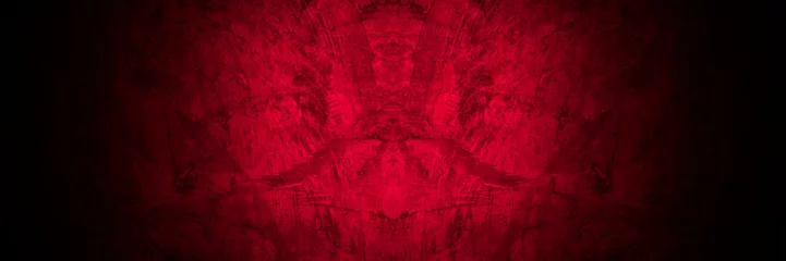 Fototapete Old wall texture cement black red  background abstract dark color design are light with white gradient background. © Kamjana