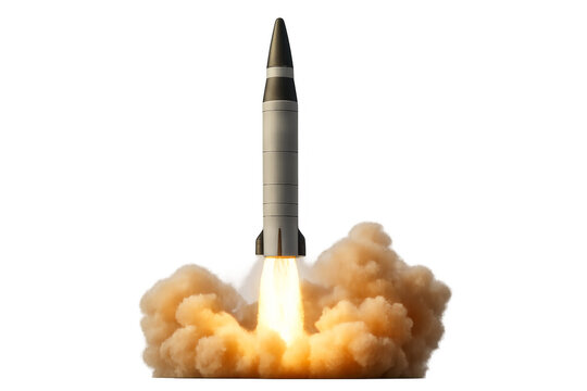 Intercontinental ballistic missile launching with transparent background
