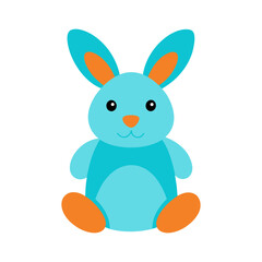 Obraz premium Stuffed bunny clipart vector illustration of cute toy on white background