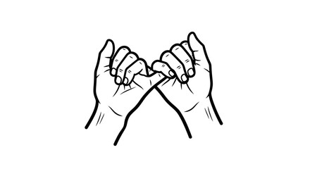 Intertwined Hands in Friendship, Black and White Style