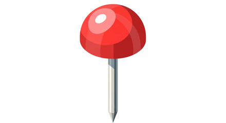 Red Push Pin with Shiny Head and Sharp Point