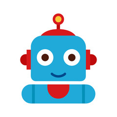 Toy robot head clipart vector illustration of robotic plaything on white background
