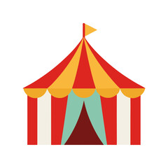 Fototapeta premium Toy tent clipart vector illustration for kids indoor camping on white background