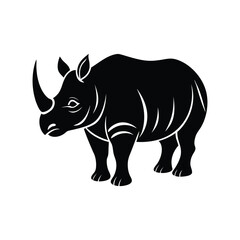 rhinoceros silhouette vector illustration
