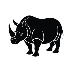 rhinoceros silhouette vector illustration