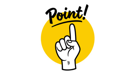 Cartoon Hand Pointing Upwards with 