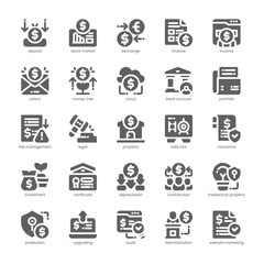 Asset Management Icon pack for your website, mobile, presentation, and logo design. Asset Management Icon solid design. Vector graphics illustration and editable stroke.