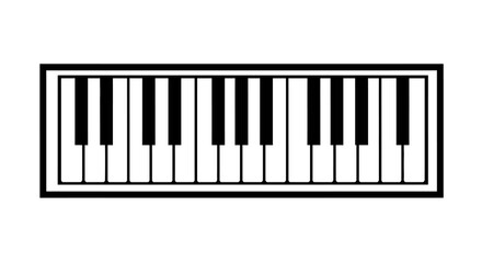 Fototapeta premium Simple Black and White Piano Keyboard Icon Illustration
