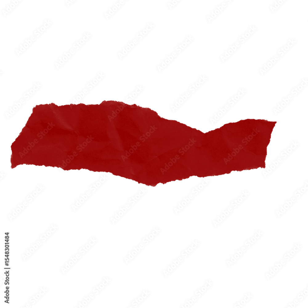 Poster an intense, deep red abstract shape with a realistic torn paper texture. this powerful design elemen