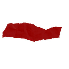 An intense, deep red abstract shape with a realistic torn paper texture. This powerful design element is ideal for creating bold statements, grunge-style banners, and artistic, textured backgrounds.

