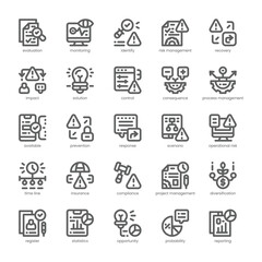 Risk Management Icon pack for your website, mobile, presentation, and logo design. Risk Management Icon outline design. Vector graphics illustration and editable stroke.