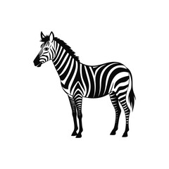 "Black and White Zebra Silhouette Vector Illustration – Animal Clipart Design"