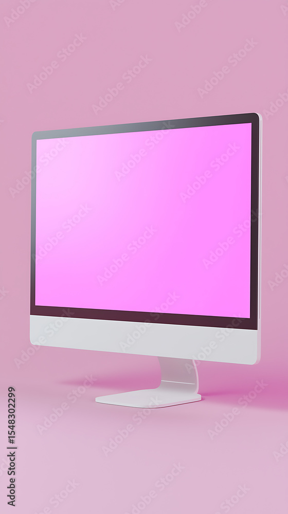 Poster modern computer display: sleek and stylish computer screen showcasing vibrant visuals. perfect for d