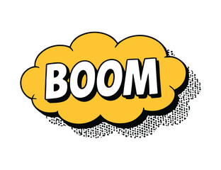Yellow Comic Book Style Boom Speech Bubble