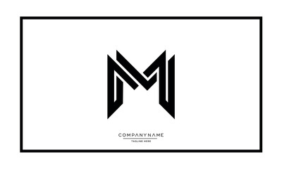 M or MM Alphabet letters logo monogram icon
