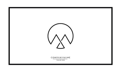 M or MM Alphabet letters logo monogram icon