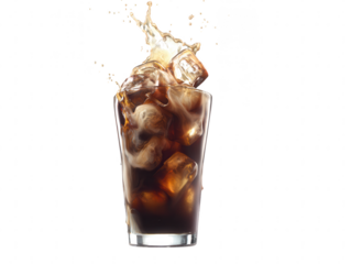 Refreshing Iced Coffee Splash A Chilled Delight on a Clear Day