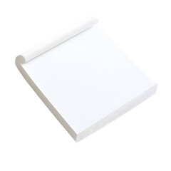 Notepad pages printed with subtle pineapple fiber texture, curled edge, isolated on white