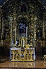 Ornate golden altar in Iglesia de Santa Maria de Africa, Ceuta