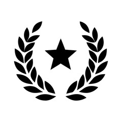 laurel wreath with star icon vector art.