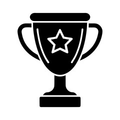 trophy cup icon with clean bold lines vector art.
