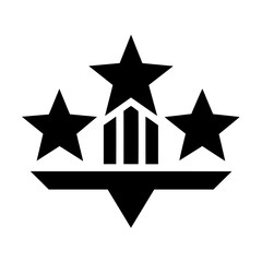 vector icon of performance rating with stars illustration.