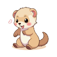Fototapeta premium Cute Baby Ferret Clipart 01