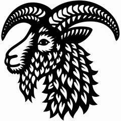 Fototapeta premium Charming Knitted Wool Goat Illustration