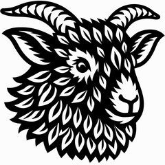 Fototapeta premium Charming Knitted Wool Goat Illustration