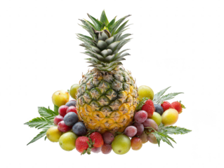 Pineapple and Berry Delight A Colorful Fruit Arrangement for Healthy Eating and Vibrant Summer Vibes