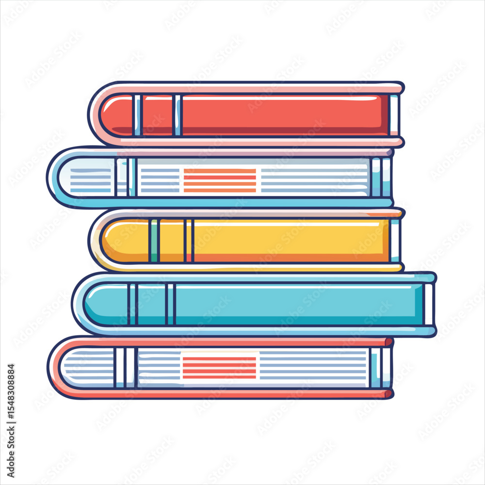 Poster stack of colorful books resting on top of each other neatly