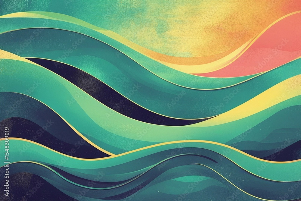 Poster retro grainy gradient background noise texture effect summer poster design seamless colors teal abst