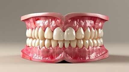Obraz premium 3d rendering of healthy teeth and dental treatments for optimal oral care and aesthetic appeal