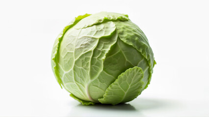 Fototapeta premium Cabbage isolated on a white background for use in food, nutrition, or vegetable-related projects. For culinary, educational, or health contexts.