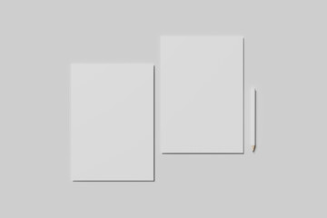 Blank A4 flyer for mockup - 3D rendering and illustration