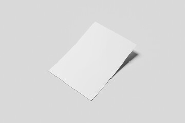 Blank A4 flyer for mockup - 3D rendering and illustration