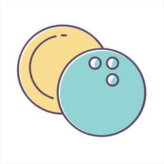 Two Bowling Balls in Different Colors Leaning Against Each Other Vector Art