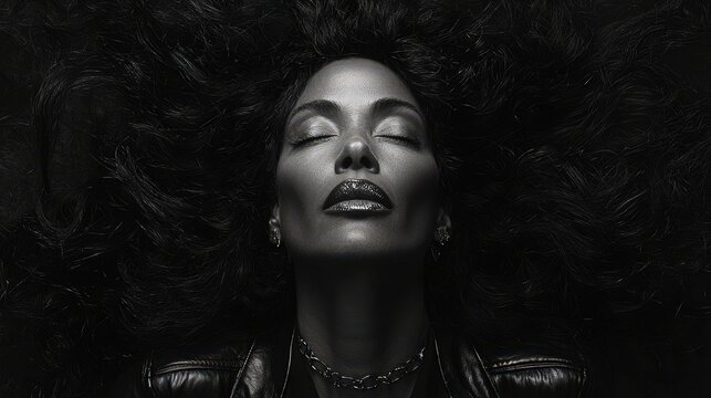 Elegance in shadow: a woman's poise and sophistication in black and white